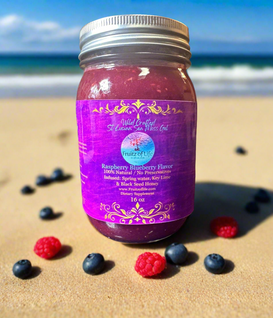 Raspberry Blueberry Full Spectrum  St. Lucia Wildcrafted Sea Moss Gel