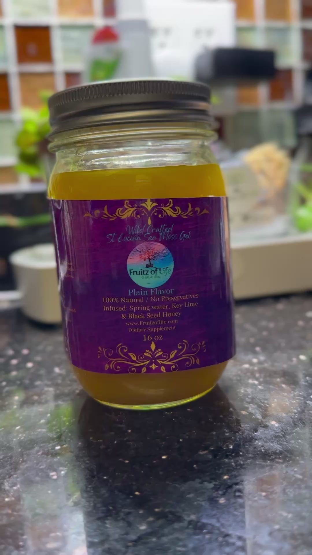 Passion fruit & mango with turmeric and ginger juiced-          St. Lucia Wildcrafted Sea Moss Gel